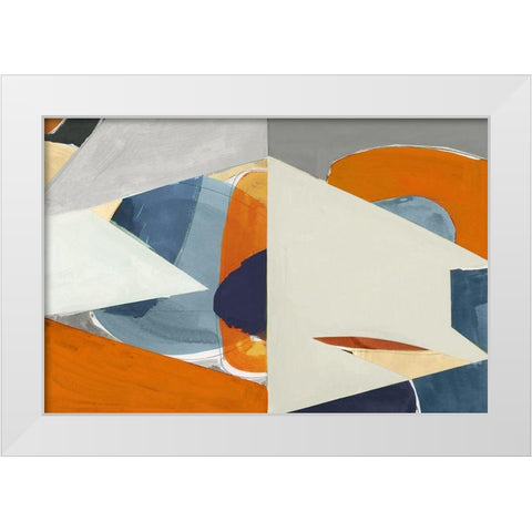 Overlapping Shapes I  White Modern Wood Framed Art Print by Cartissi