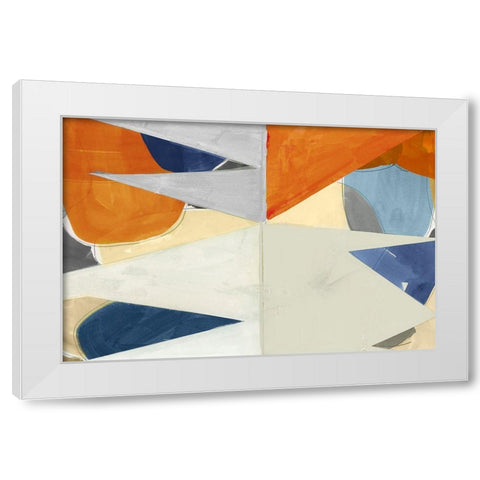 Overlapping Shapes II White Modern Wood Framed Art Print by Cartissi