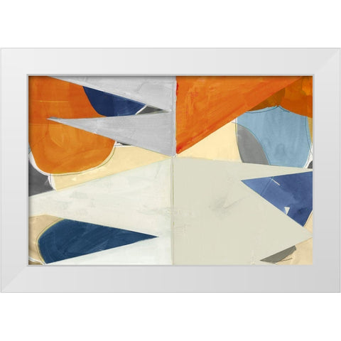 Overlapping Shapes II White Modern Wood Framed Art Print by Cartissi