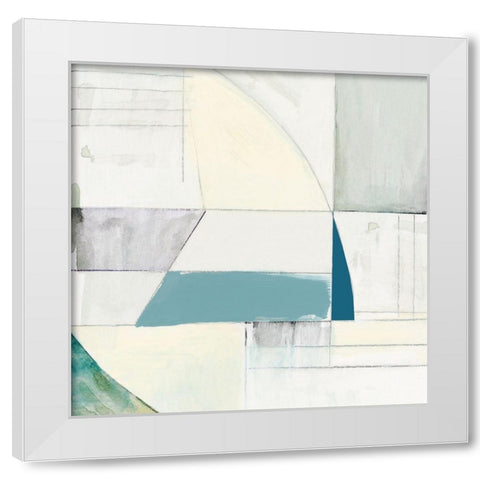 White Shapes I  White Modern Wood Framed Art Print by Cartissi