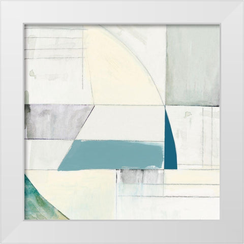 White Shapes I  White Modern Wood Framed Art Print by Cartissi