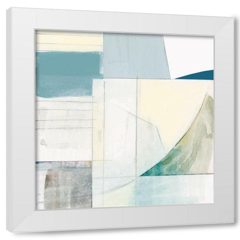 White Shapes II  White Modern Wood Framed Art Print by Cartissi