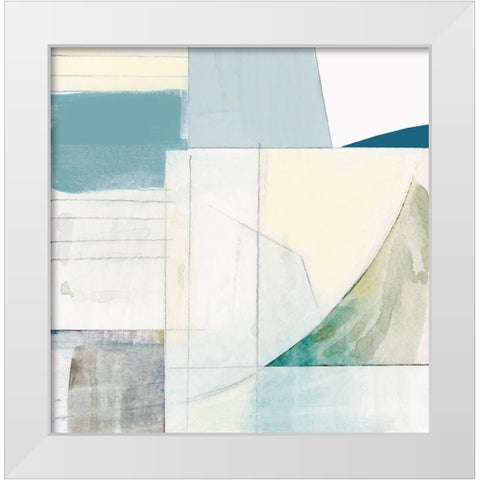 White Shapes II  White Modern Wood Framed Art Print by Cartissi
