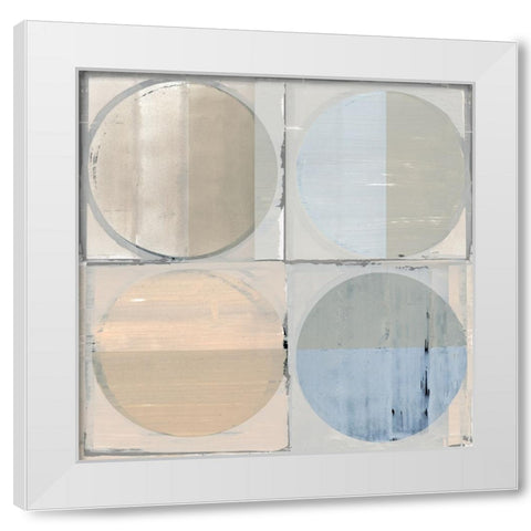 Circle Tiles I White Modern Wood Framed Art Print by Cartissi