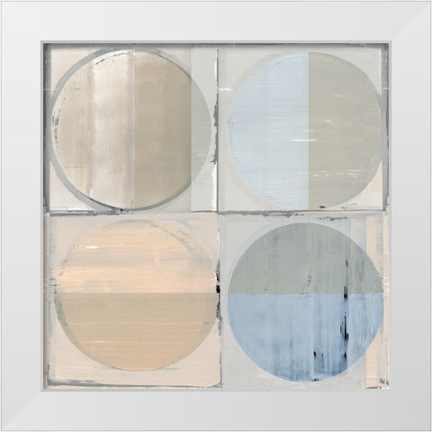 Circle Tiles I White Modern Wood Framed Art Print by Cartissi