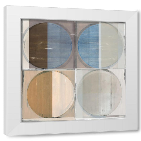 Circle Tiles II White Modern Wood Framed Art Print by Cartissi