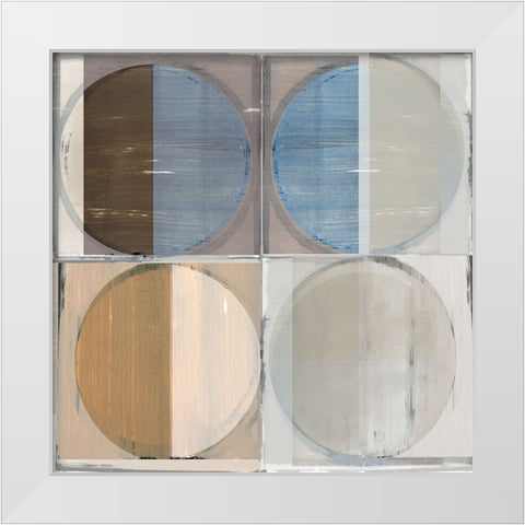 Circle Tiles II White Modern Wood Framed Art Print by Cartissi