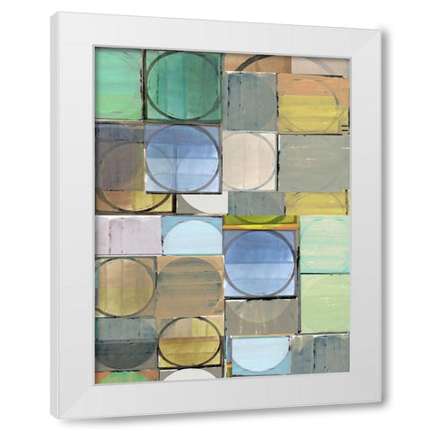 Pastel Tiles I  White Modern Wood Framed Art Print by Cartissi