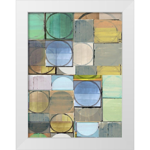 Pastel Tiles I  White Modern Wood Framed Art Print by Cartissi