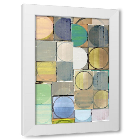 Pastel Tiles II White Modern Wood Framed Art Print by Cartissi
