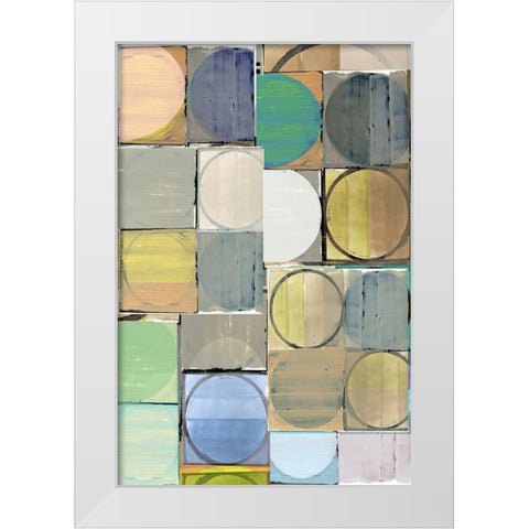 Pastel Tiles II White Modern Wood Framed Art Print by Cartissi