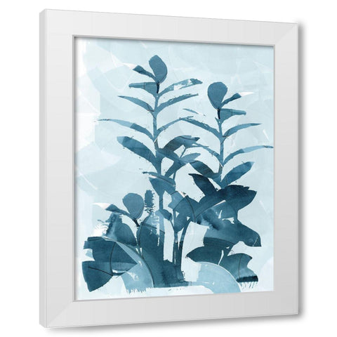 Blue Seaweed II  White Modern Wood Framed Art Print by cartissi