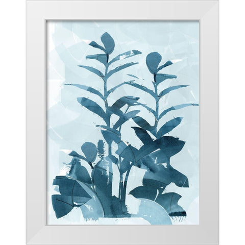 Blue Seaweed II  White Modern Wood Framed Art Print by cartissi