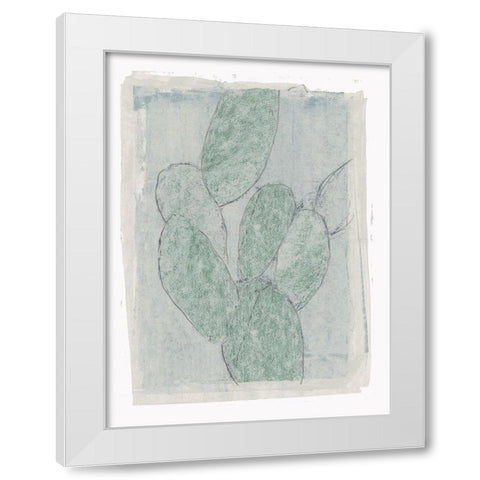 Cactus Sketch II White Modern Wood Framed Art Print by Cartissi
