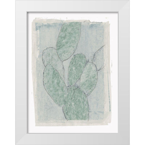 Cactus Sketch II White Modern Wood Framed Art Print by Cartissi