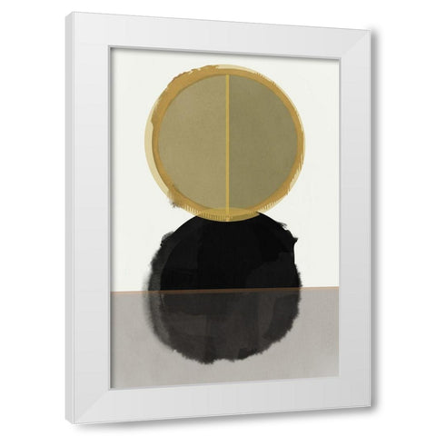 Gilded Circles I  White Modern Wood Framed Art Print by Cartissi
