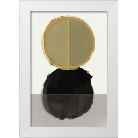 Gilded Circles I  White Modern Wood Framed Art Print by Cartissi