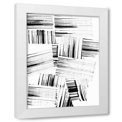 Black Strokes II  White Modern Wood Framed Art Print by Cartissi