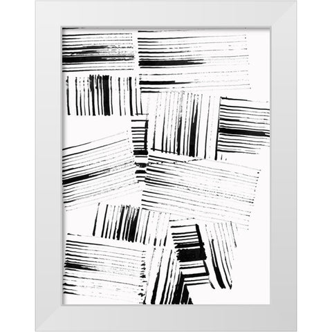 Black Strokes II  White Modern Wood Framed Art Print by Cartissi