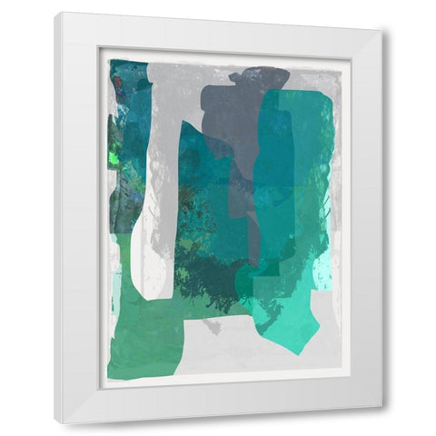 Bright Blue Blobs I  White Modern Wood Framed Art Print by Cartissi