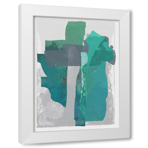 Bright Blue Blobs II  White Modern Wood Framed Art Print by Cartissi