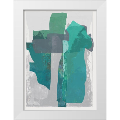 Bright Blue Blobs II  White Modern Wood Framed Art Print by Cartissi