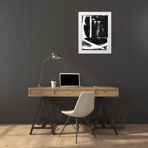 Black And White I  White Modern Wood Framed Art Print by Cartissi