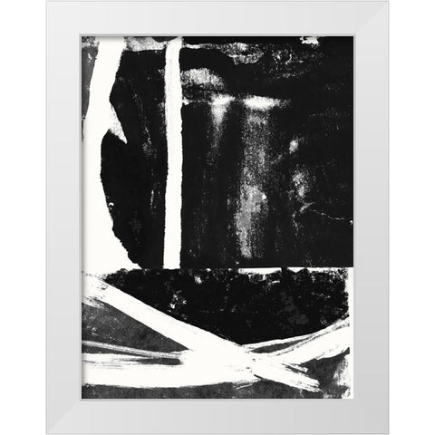 Black And White I  White Modern Wood Framed Art Print by Cartissi