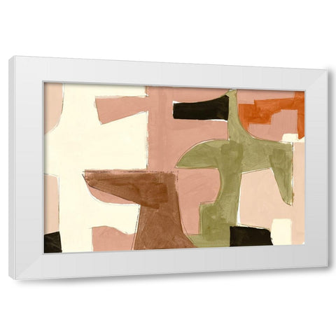 New Jigsaw I White Modern Wood Framed Art Print by Cartissi