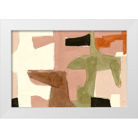 New Jigsaw I White Modern Wood Framed Art Print by Cartissi