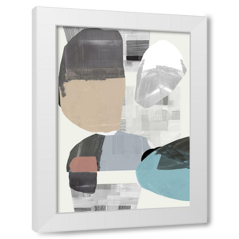 Inky Stripes and Blobs II White Modern Wood Framed Art Print by Cartissi