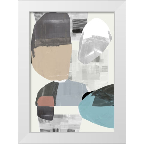 Inky Stripes and Blobs II White Modern Wood Framed Art Print by Cartissi