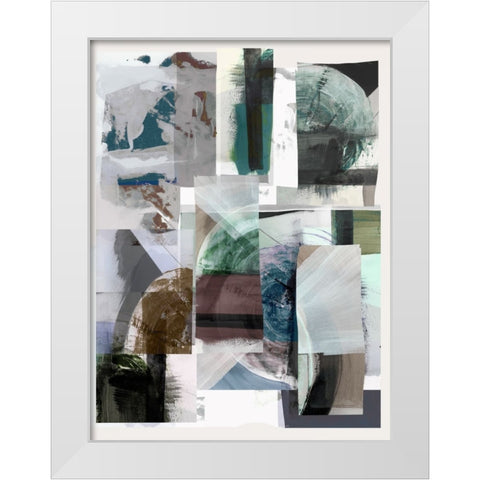 Inky Patchwork II White Modern Wood Framed Art Print by Cartissi