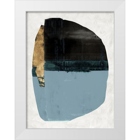 Golden Blob I White Modern Wood Framed Art Print by Cartissi