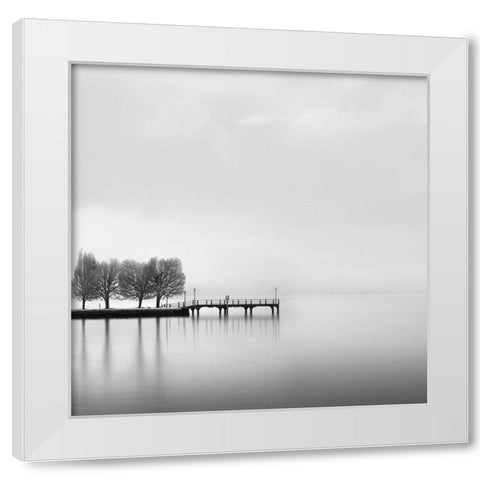Digalekis - Pier with Trees II White Modern Wood Framed Art Print by 1x