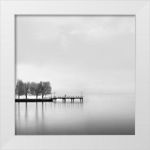 Digalekis - Pier with Trees II White Modern Wood Framed Art Print by 1x