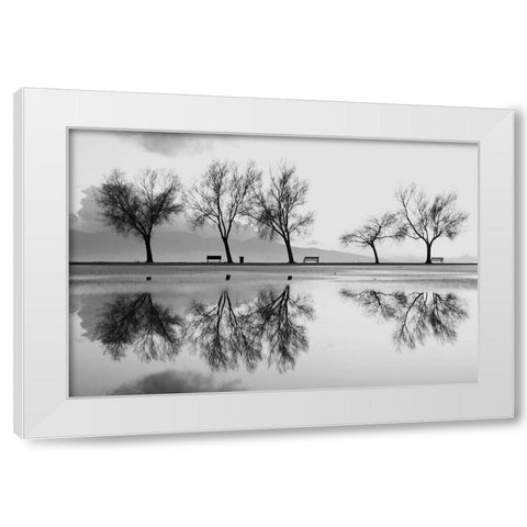 Kara White Modern Wood Framed Art Print by Ayer