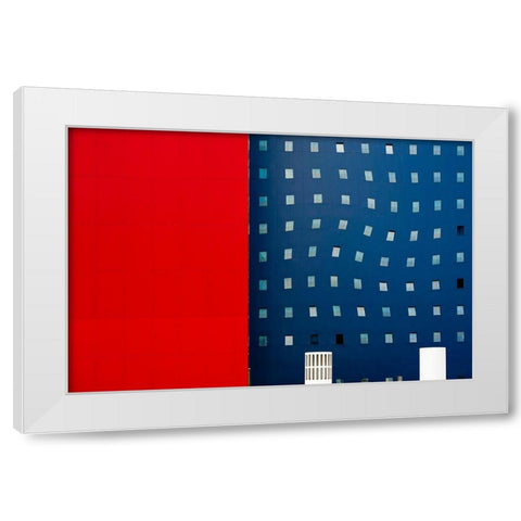 Red White And Blue White Modern Wood Framed Art Print by Pearson