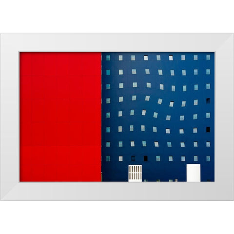 Red White And Blue White Modern Wood Framed Art Print by Pearson