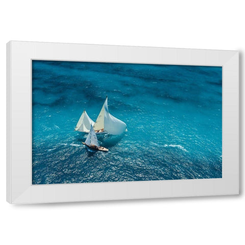 Pelissier - Croisement Bleu White Modern Wood Framed Art Print by 1x