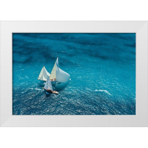 Pelissier - Croisement Bleu White Modern Wood Framed Art Print by 1x