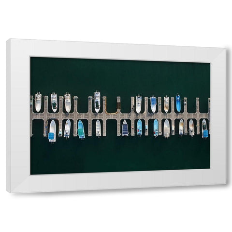 Vertical Alignment White Modern Wood Framed Art Print by Khattab, Hesham