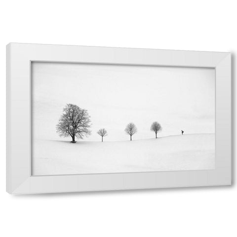Return as always White Modern Wood Framed Art Print by Svoboda