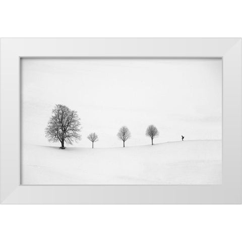 Return as always White Modern Wood Framed Art Print by Svoboda