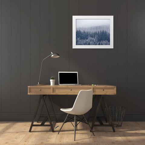 Frozen Trees White Modern Wood Framed Art Print by ChristensenÂ 