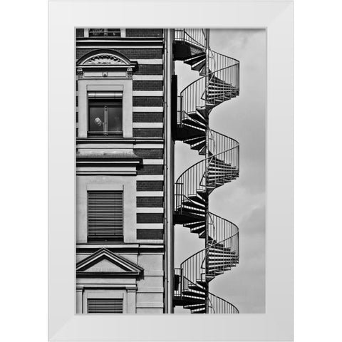 Lonely Man White Modern Wood Framed Art Print by Muller