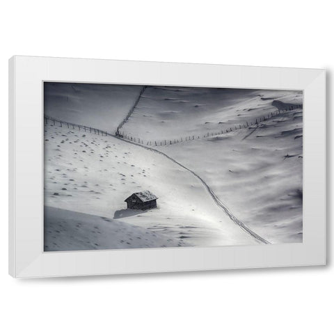 Winter Light White Modern Wood Framed Art Print by Dulu