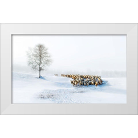 In Snow White Modern Wood Framed Art Print by Zhu