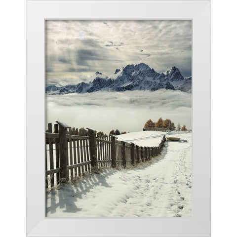 Colored Elements White Modern Wood Framed Art Print by Swapnil