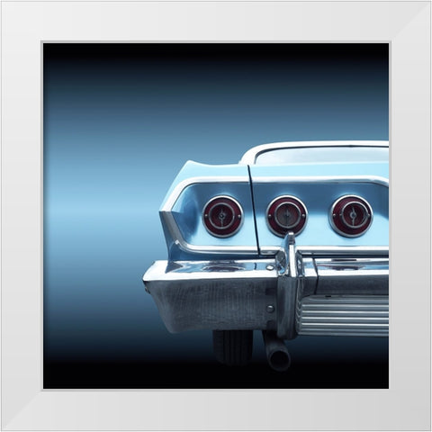 US classic car 1963 impala White Modern Wood Framed Art Print by Gube